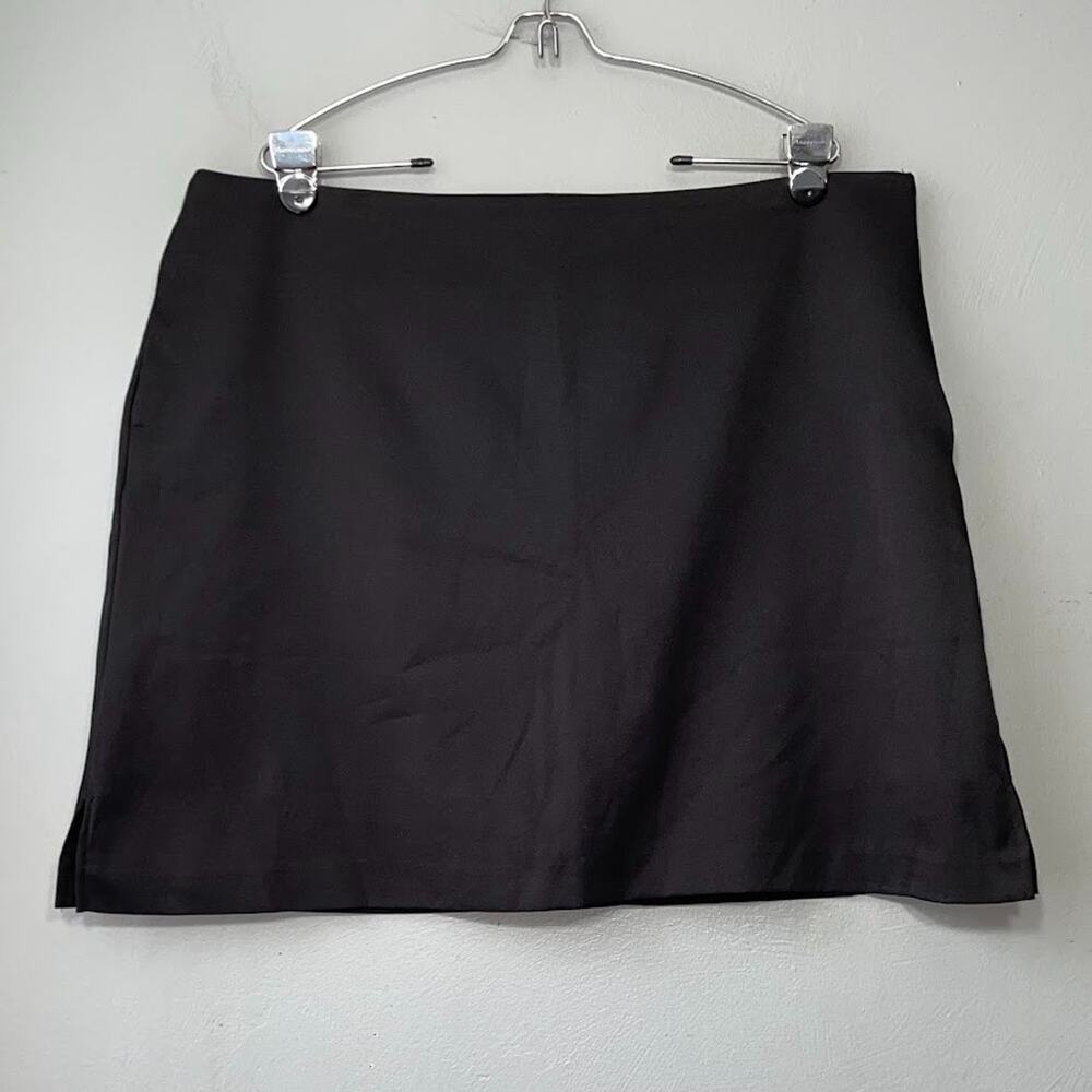 Coral Bay Golf Skort Size 18 Black Skirt Preppy Tennis Sporty Athletic Active